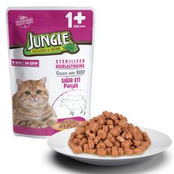 Jungle Kısır Kedi Biftekli 100 g Pouch