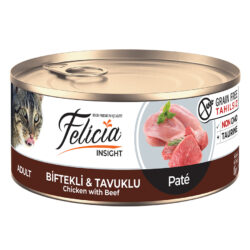 Felicia Tahılsız 85 gr Konserve Biftekli-Tavuklu Kıyılmış Yaş Kedi Maması